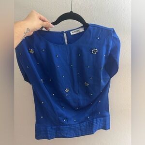 Everlynn Royal Blue Embellished Blouse